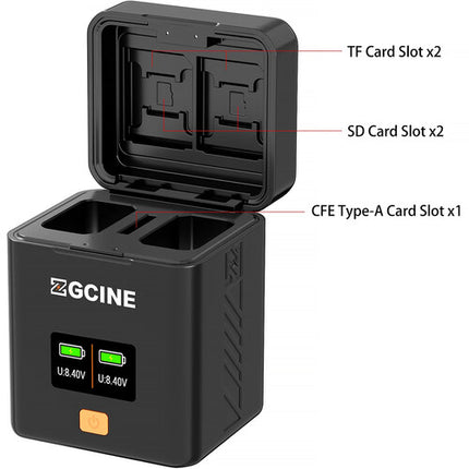 ZGCINE Cargador Rápido Dual para Baterías Sony NP-FW50 con Pantalla OLED 0.96"