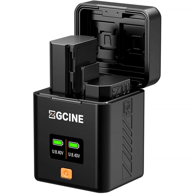 ZGCINE Cargador Dual Rápido para Baterías Sony NP-FZ100 con Pantalla OLED y USB-C