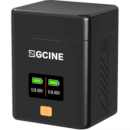 Cargador Rápido Dual ZGCINE para Baterías FUJIFILM NP-W126 con Pantalla OLED y Almacenamiento de Tarjetas