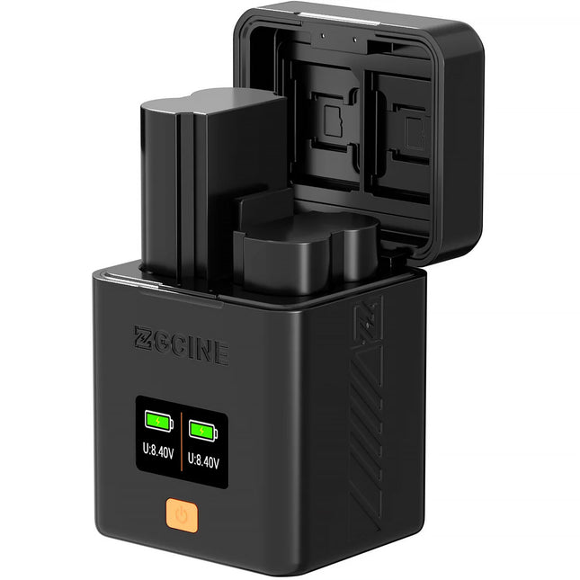 ZGCINE Cargador Dual Rápido para Baterías FUJIFILM NP-W235 con Pantalla OLED y Almacenamiento de Tarjetas