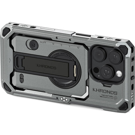 Tilta Khronos Funda para iPhone 16 Pro Color Gris con Cierre y Contactos Integrados
