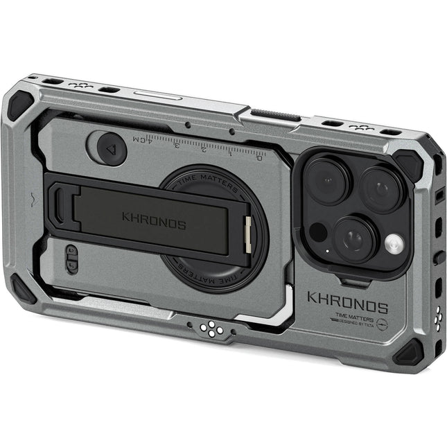 Tilta Khronos Funda para iPhone 16 Pro Color Gris con Cierre y Contactos Integrados