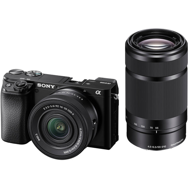 Cámara sin Espejo Sony a6100 con Sensor 24.2MP y lentes 16-50mm 55-210mm