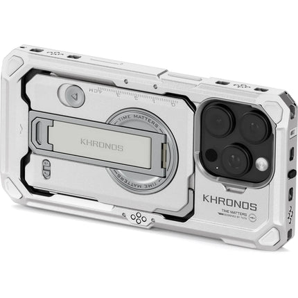 Tilta Khronos Funda para iPhone 16 Pro Blanco Titanio Expandible con Bloqueo
