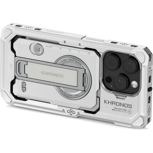 Tilta Khronos Funda para iPhone 16 Pro Blanco Titanio Expandible con Bloqueo