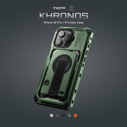 Tilta Khronos Funda para iPhone 16 Pro Max Gris Espacial Diseño Expandible y Seguro