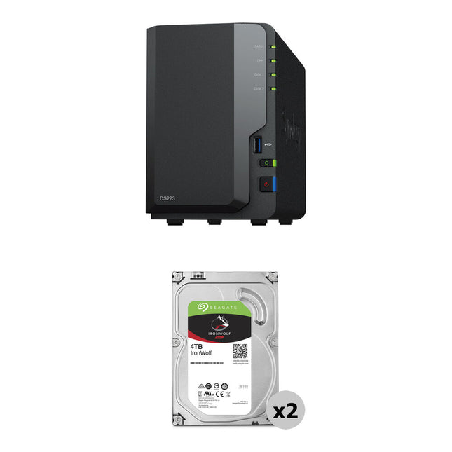 Synology DiskStation DS223 NAS 8TB 2-Bahías 2x4TB 5400 rpm SATA III