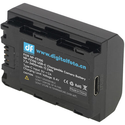DigitalFoto Solution Limited Batería NP-FZ100 2400mAh Puerto USB-C con Indicador táctil