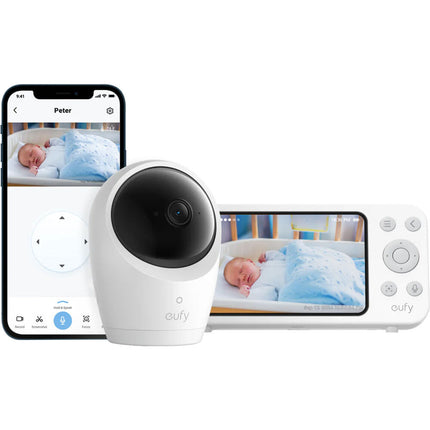 eufy Security E20 Monitor para Bebé Cámara 2K con Visión Nocturna y Batería 5000mAh