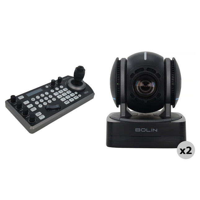 Bolin Technology N2-210X Kit PTZ 2 Cámaras NDI HX3 Controlador USB-C
