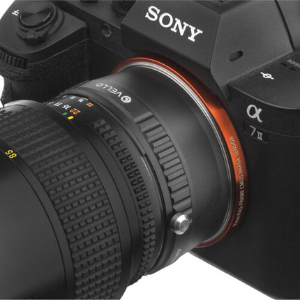 Vello Adaptador de Montura Nikon F a Sony E Enfoque Infinito Zamak