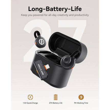 Hollyland LARK M2S DUO Sistema de Micrófono Inalámbrico 1000' Transmisión USB-C