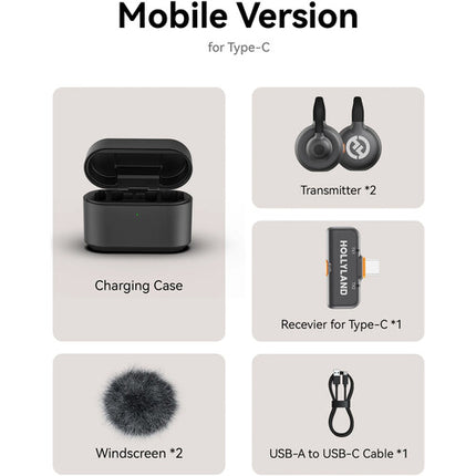 Hollyland LARK M2S DUO Sistema de Micrófono Inalámbrico 1000' Transmisión USB-C