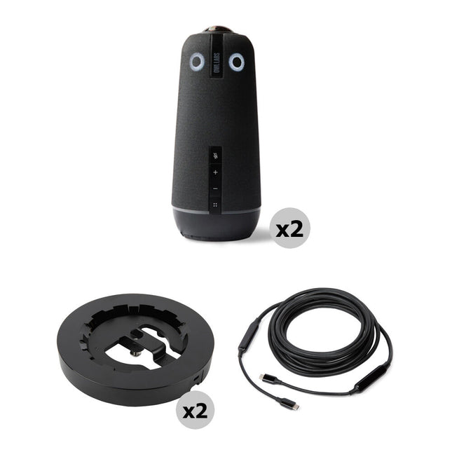 Owl Labs Meeting Owl 4+ Kit Sala Grande 2 Cámaras 4K 2 Soportes 16 ft Cable USB-C