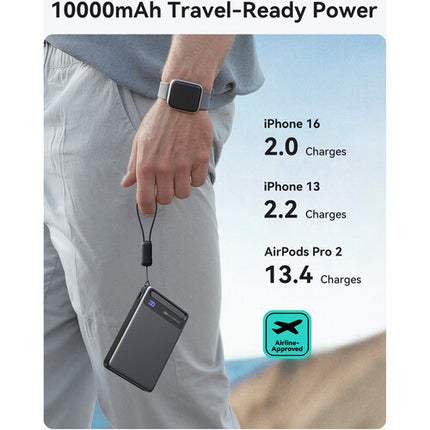 INIU MagPro Ultra Slim 10K Power Bank 10000mAh 15W carga inalámbrica negro