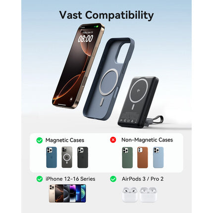 INIU MagPro Ultra Slim 10K Power Bank 10000mAh 15W carga inalámbrica negro