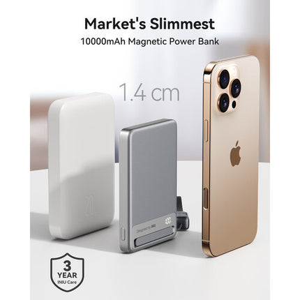 INIU MagPro Ultra Slim 10K Power Bank Batería 10,000mAh Carga inalámbrica 15W Plata