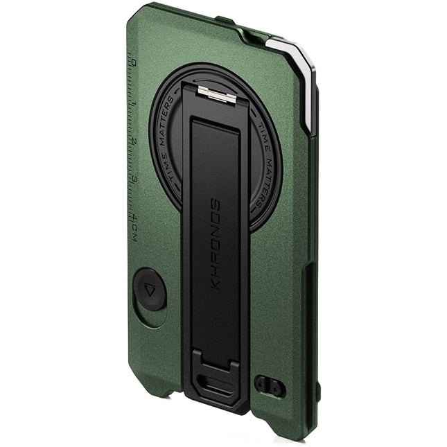 Tilta Khronos Backplate Magnética Multifuncional para iPhone 16 Pro Max Verde Bosque con Soporte y Cuchilla Retráctil
