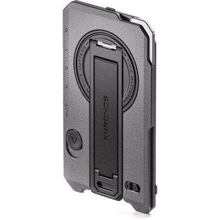 Tilta Khronos Placa Trasera Magnética Multifuncional para iPhone 16 Pro Max Gris Espacial Kickstand y Cuchillo Retráctil
