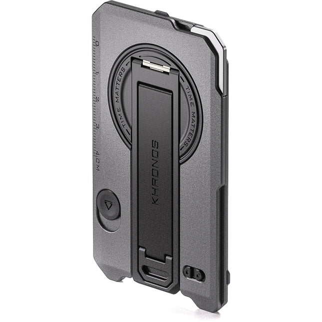 Tilta Khronos Placa Trasera Magnética Multifuncional para iPhone 16 Pro Max Gris Espacial Kickstand y Cuchillo Retráctil
