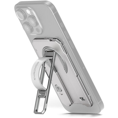 Tilta Khronos Backplate Magnético Multifuncional para iPhone 16 Pro Max Blanco Titanio MagSafe y Soporte Integrado