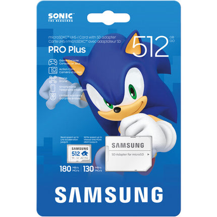 Samsung 512GB PRO Plus tarjeta microSDXC UHS-I 180MB/s con adaptador SD