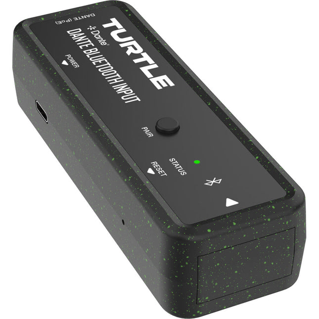 Turtle AV Dante Adaptador Bluetooth Dual Canal Entrada 24-Bit 192 kHz PoE USB-C