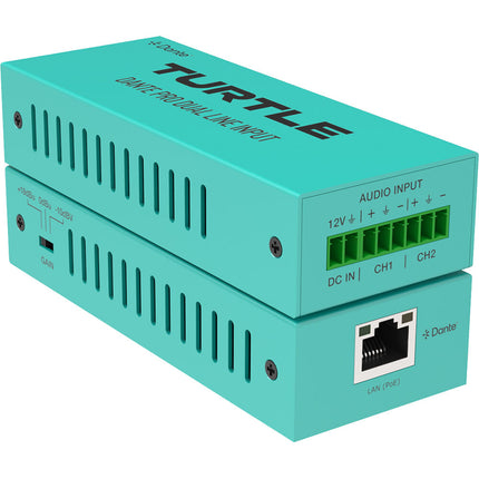 Turtle AV Pro Adaptador de Línea Analógica Dante 24-Bit 96kHz Dual-Channel