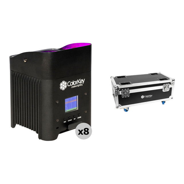 ColorKey AirPar HEX 4 Uplights inalámbricos batería 12W 25° 8 unidades