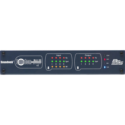 BSS Audio BLU-50v2 Procesador de Señal 4 Entradas 4 Salidas 48V Phantom PoE
