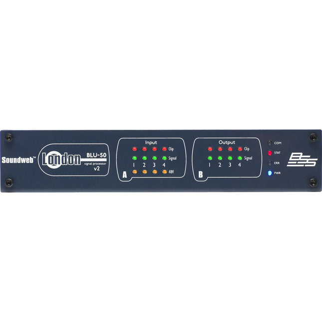 BSS Audio BLU-50v2 Procesador de Señal 4 Entradas 4 Salidas 48V Phantom PoE