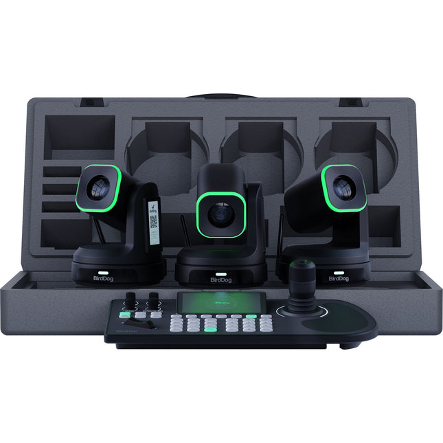 BirdDog Bundle 3 Cámaras PTZ X1 20x Zoom Controlador KBD Pantalla Integrada
