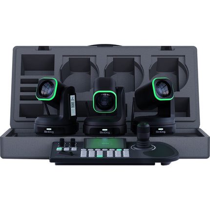 BirdDog 3 x Cámaras PTZ Ultra 4K30 12x Zoom y Controlador KBD Integrado