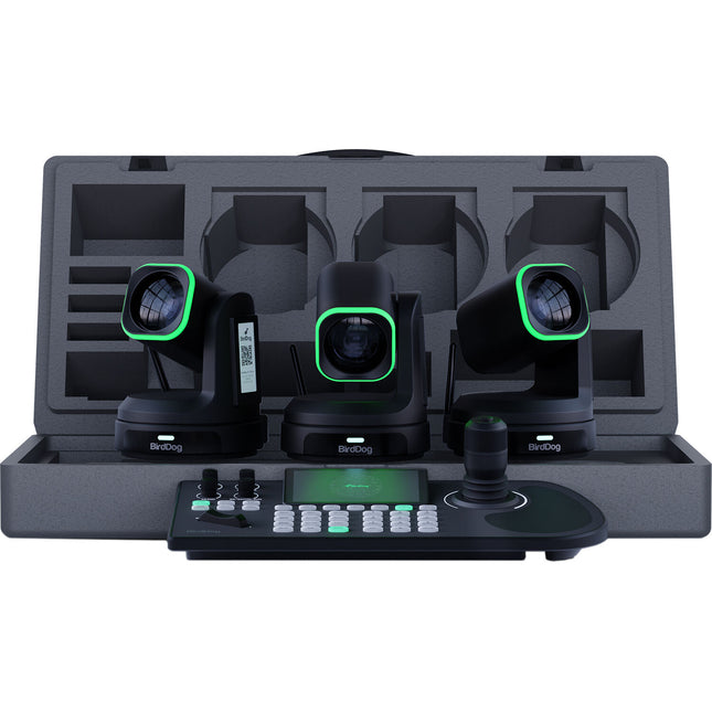 BirdDog 3 x Cámaras PTZ Ultra 4K30 12x Zoom y Controlador KBD Integrado