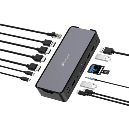 Verbatim 15-en-1 Estación de acoplamiento USB-C Pro 8K 100W Puerto Ethernet