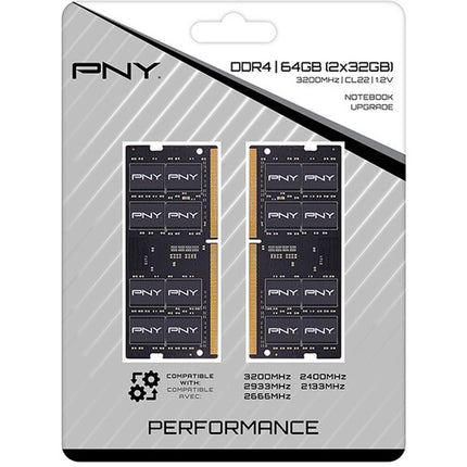 PNY 64GB DDR4 3200 MHz SO-DIMM Kit de Memoria 2x32GB 260 pines