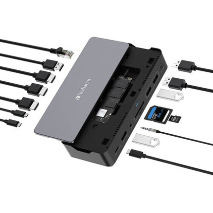 Verbatim Estación de Acoplamiento USB-C 15 en 1 con SSD 256GB y 80W PD