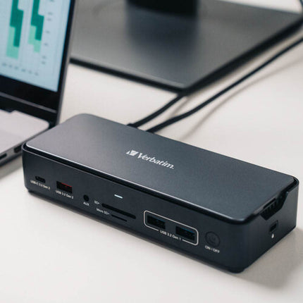 Verbatim Estación de Acoplamiento USB-C 15 en 1 con SSD 256GB y 80W PD