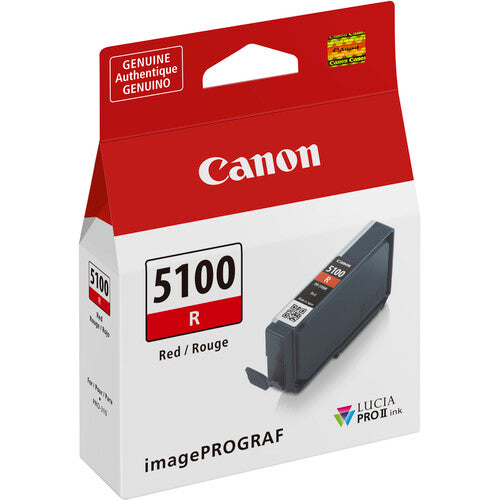 Canon PFI-5100 LUCIA PRO II Tinta roja pigmentada 14.4mL para impresión