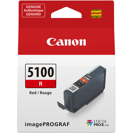 Canon PFI-5100 LUCIA PRO II Tinta roja pigmentada 14.4mL para impresión
