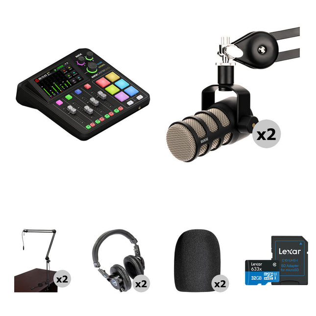RODE RODECaster Duo Kit Podcaster 2 Personas 2 Micrófonos 32GB microSD