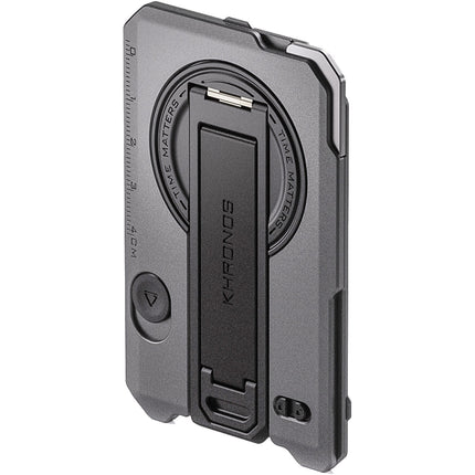 Tilta Khronos Backplate Magnético Multiusos para iPhone 16 Pro Space Gray Kickstand Correa y Cuchillo Retráctil