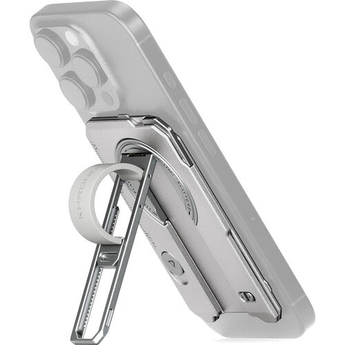 Tilta Khronos Placa Magnética Multifuncional para iPhone 16 Pro Titanio Blanco con Soporte y Cuchilla Retráctil