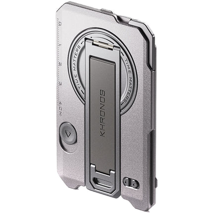 Tilta Khronos Placa Magnética Multifuncional para iPhone 16 Pro Titanio Blanco con Soporte y Cuchilla Retráctil