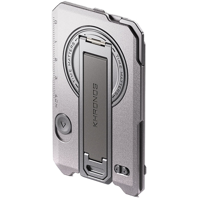 Tilta Khronos Placa Magnética Multifuncional para iPhone 16 Pro Titanio Blanco con Soporte y Cuchilla Retráctil