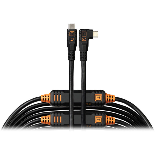Tether Tools TetherPro Optima Cable USB-C 31 pies 10 Gb/s ángulo recto negro