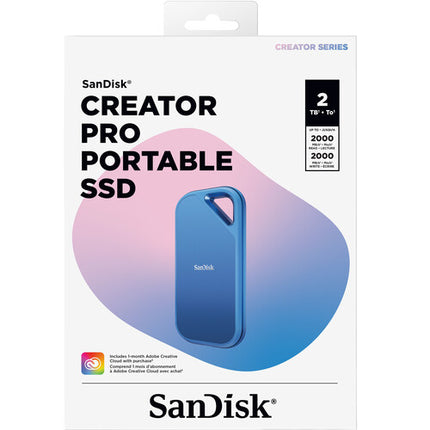 SanDisk 2TB Creator Series Pro SSD portátil USB 3.2 Gen 2x2 2000 MB/s IP65