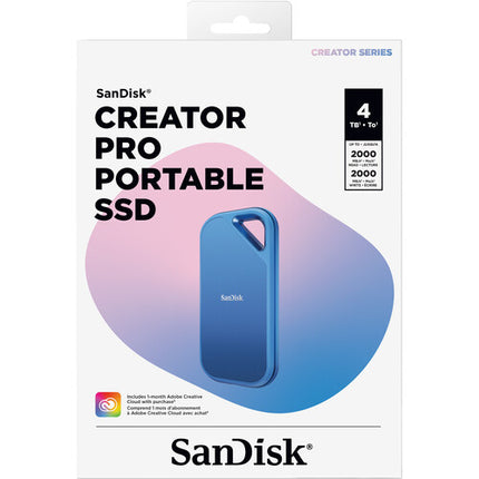 SanDisk 4TB Creator Series Pro SSD portátil USB 3.2 Gen 2x2 2000 MB/s IP65