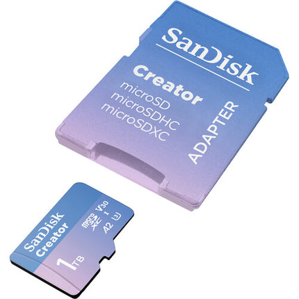 SanDisk 1TB Creator Series microSDXC UHS-I Tarjeta de Memoria con Adaptador SD 190 MB/s Lectura 130 MB/s Escritura