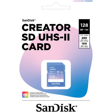 SanDisk 128GB Creator Series UHS-II Tarjeta de Memoria SDXC 280 MB/s Lectura 100 MB/s Escritura